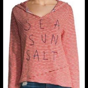 SUNDRY Sea, Sun, Salt Hoodie Red, white, blue NWT